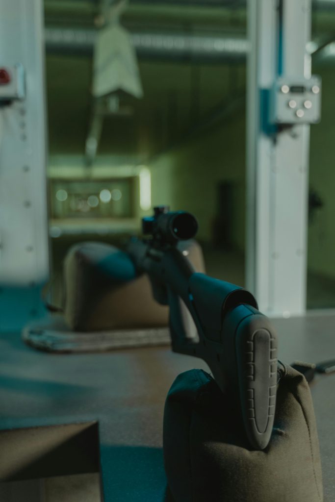 Rifle on support bags