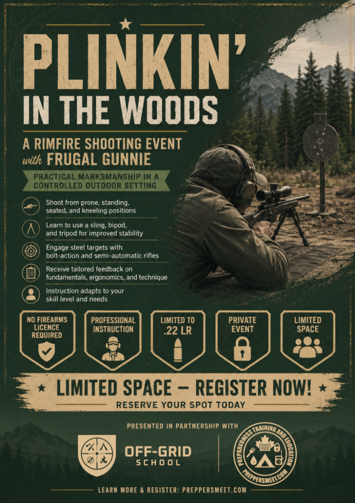 Plinkin' in the woods with Frugal Gunnie, a shooting event.